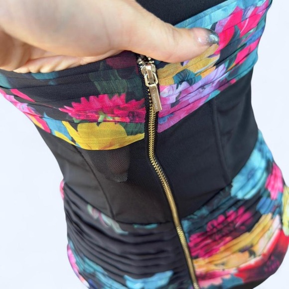 Y2K whimsy goth floral mesh corset top - Picture 4 of 7